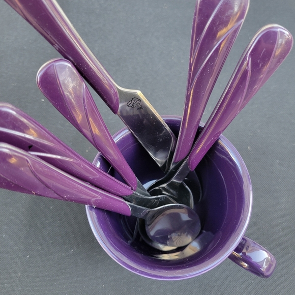 Fiesta Plum Purple Swirl Flatware & Mug ~ Retired Items & Color - Picture 10 of 16